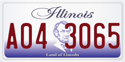 IL license plate A043065