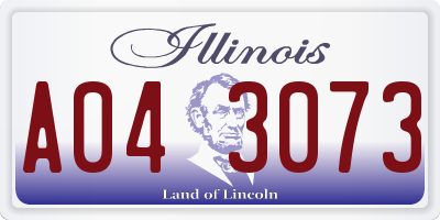 IL license plate A043073