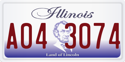IL license plate A043074