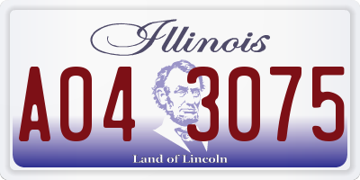 IL license plate A043075