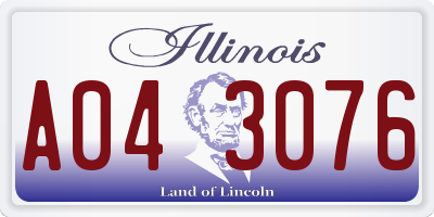 IL license plate A043076