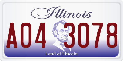 IL license plate A043078