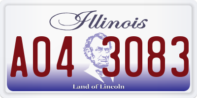 IL license plate A043083