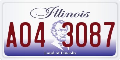 IL license plate A043087