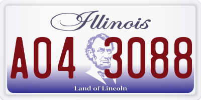IL license plate A043088