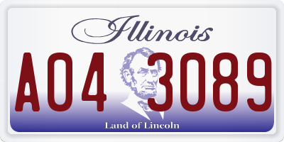 IL license plate A043089