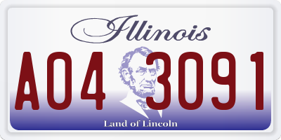 IL license plate A043091