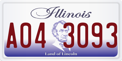 IL license plate A043093