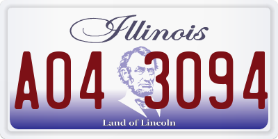 IL license plate A043094