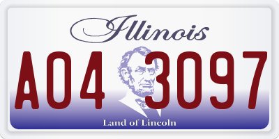 IL license plate A043097