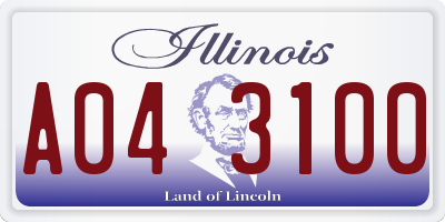 IL license plate A043100