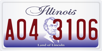 IL license plate A043106