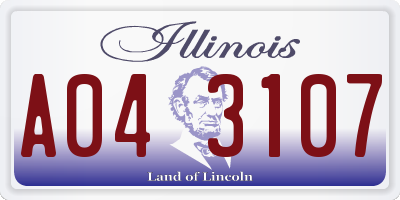 IL license plate A043107
