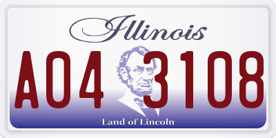 IL license plate A043108