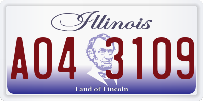 IL license plate A043109