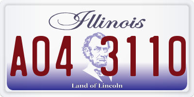 IL license plate A043110