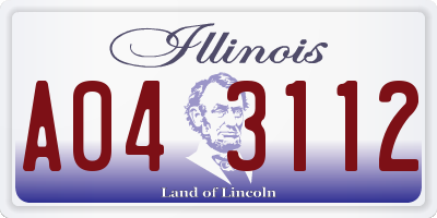 IL license plate A043112