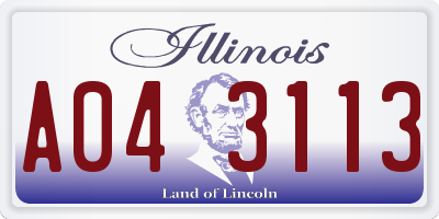 IL license plate A043113
