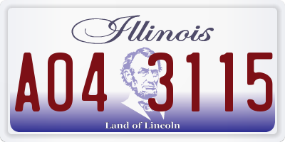 IL license plate A043115