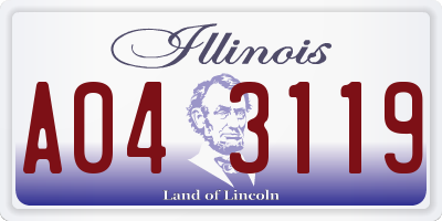 IL license plate A043119