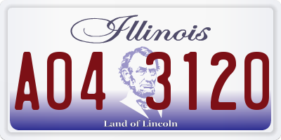 IL license plate A043120