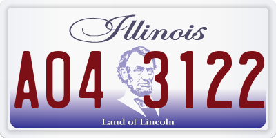 IL license plate A043122