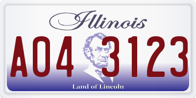 IL license plate A043123