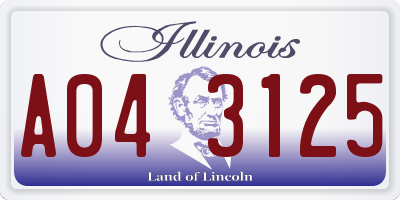 IL license plate A043125