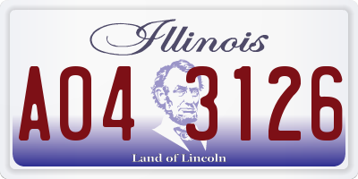IL license plate A043126