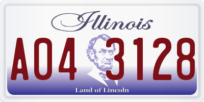 IL license plate A043128