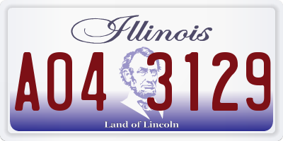 IL license plate A043129