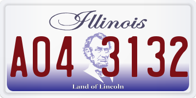 IL license plate A043132