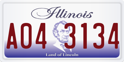IL license plate A043134