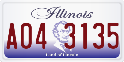 IL license plate A043135