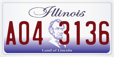 IL license plate A043136