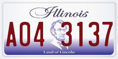 IL license plate A043137