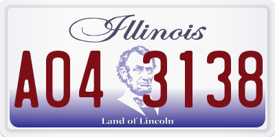 IL license plate A043138