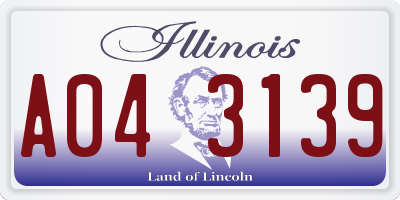 IL license plate A043139