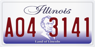 IL license plate A043141