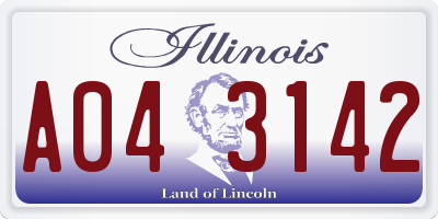 IL license plate A043142