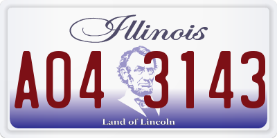 IL license plate A043143