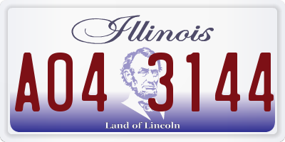 IL license plate A043144