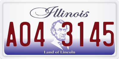 IL license plate A043145