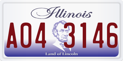 IL license plate A043146