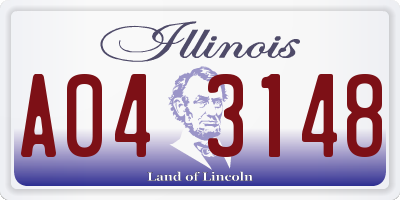 IL license plate A043148