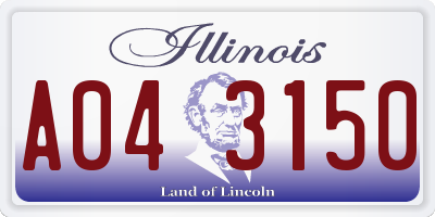 IL license plate A043150
