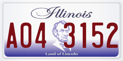 IL license plate A043152