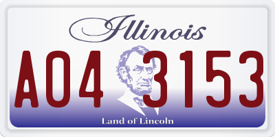 IL license plate A043153