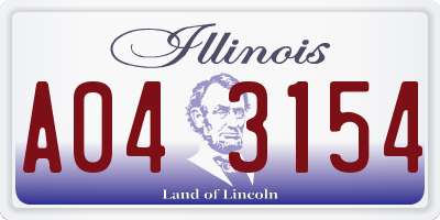 IL license plate A043154