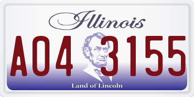 IL license plate A043155